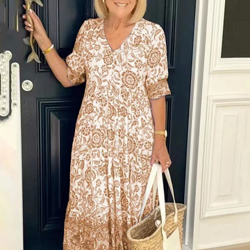 Vestido Midi Floral con Botones