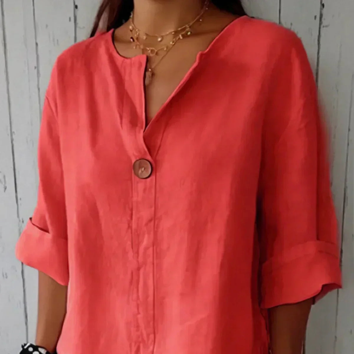 Blusa de Botón Relajada