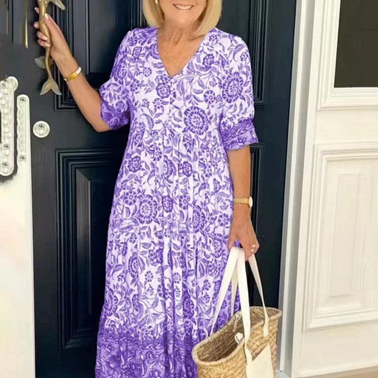 Vestido Midi Floral con Botones