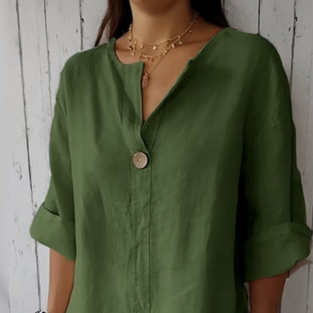 Blusa de Botón Relajada