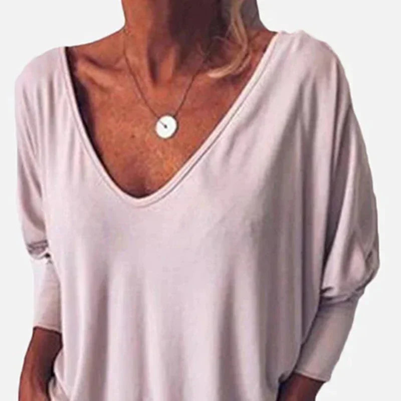 Top Drapado con Escote en V