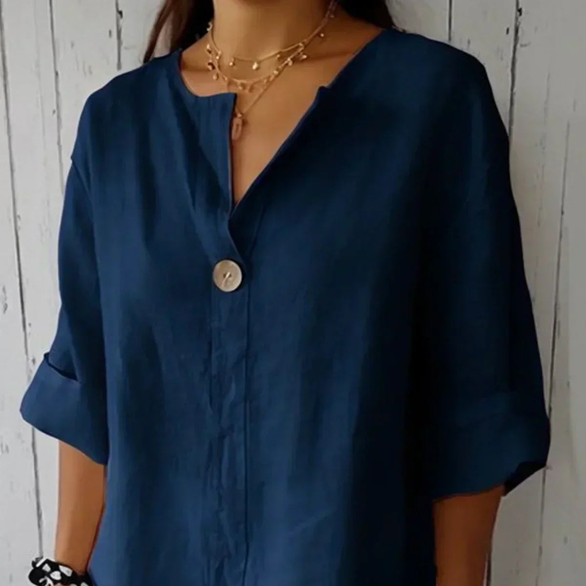 Blusa de Botón Relajada