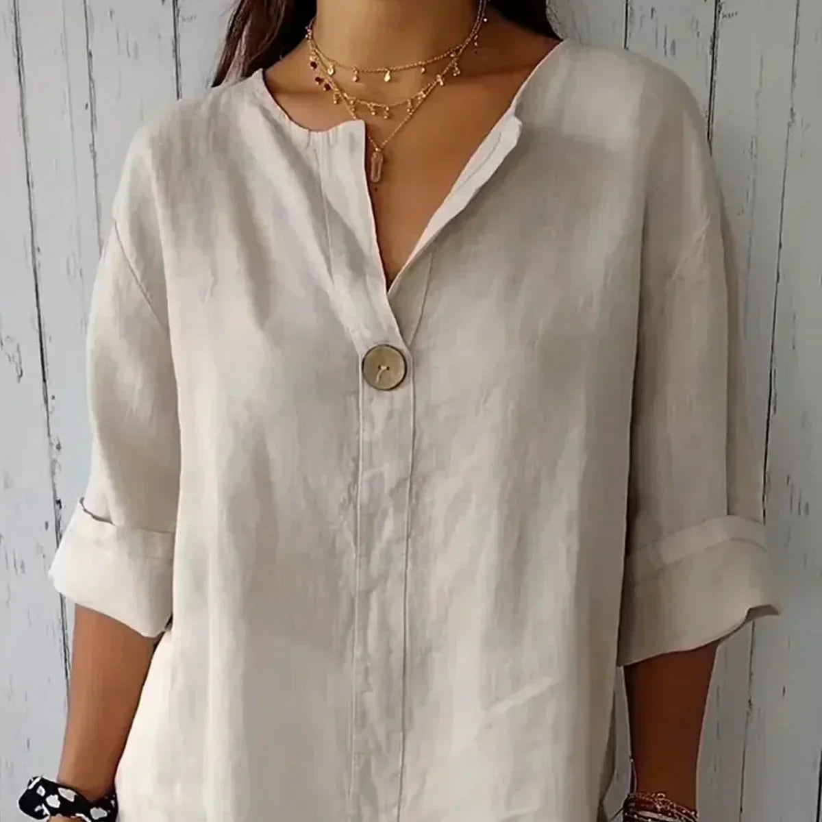 Blusa de Botón Relajada