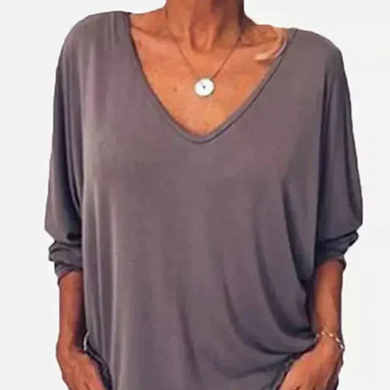Top Drapado con Escote en V