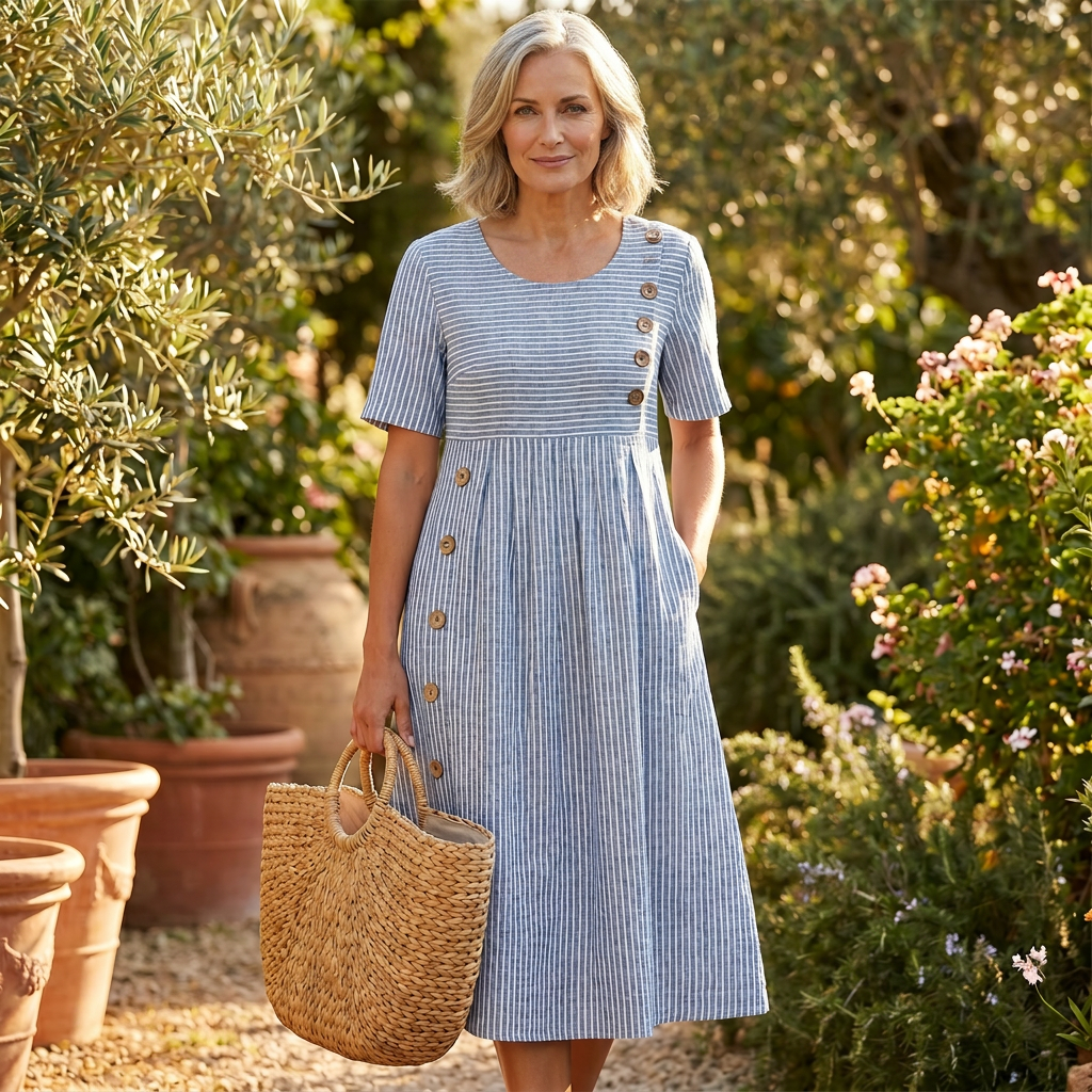 Vestido Midi a Rayas