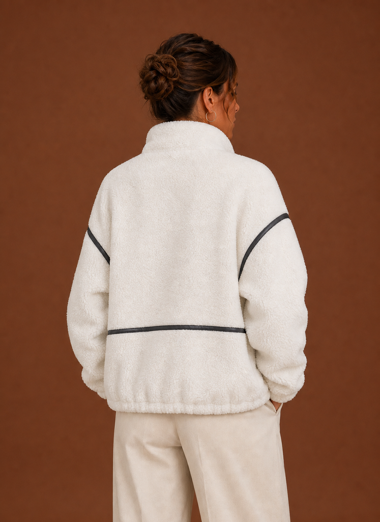 Chaqueta Sherpa para Mujeres - Abrigo de Forro Polar con Cremallera | Areleon