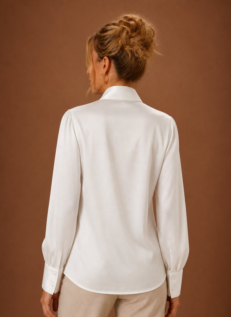Blusa de Satén con Lazo para Mujeres | Areleon