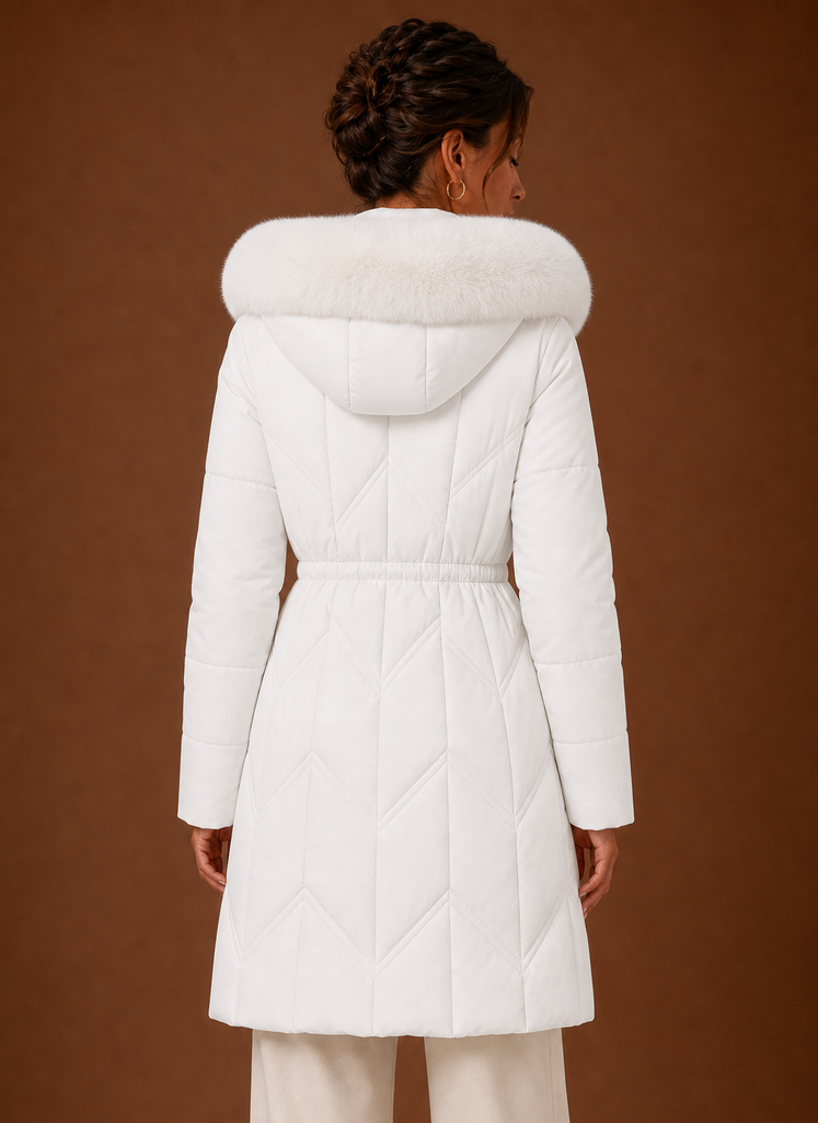 Abrigo Puffer para Mujer - Abrigo de Invierno Largo con Capucha de Piel Sintética | Areleon