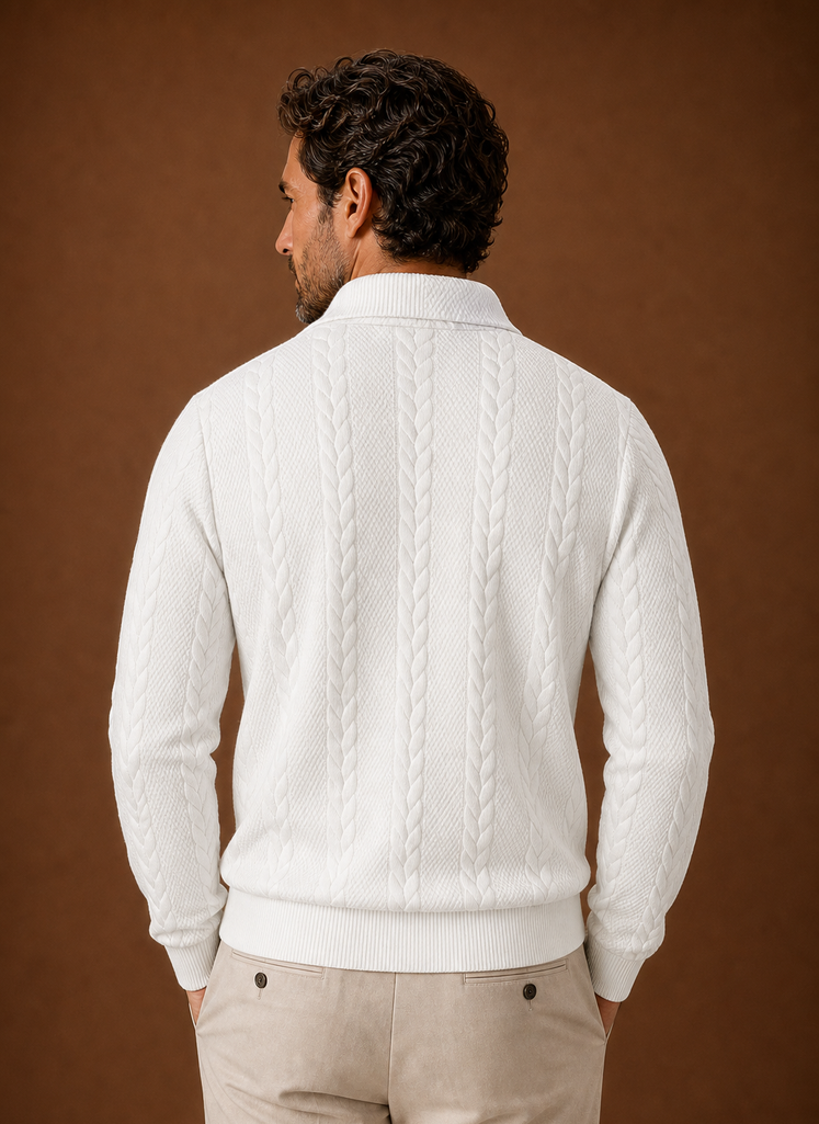 Suéter de Cuello Alto de Punto de Cable para Hombre | Areleon