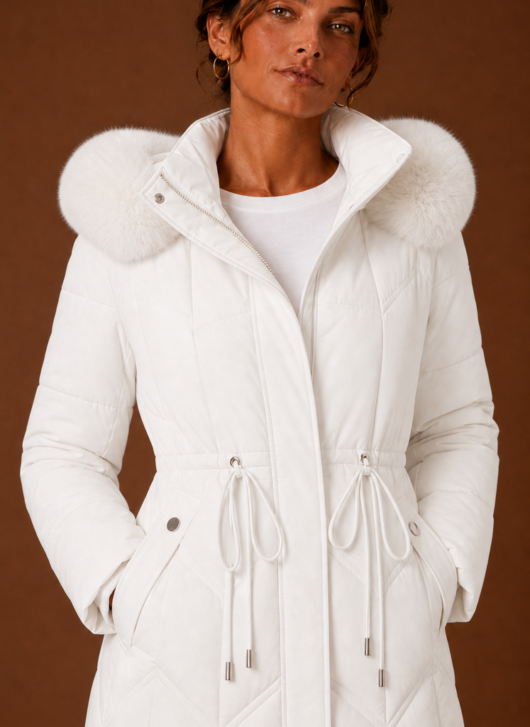 Abrigo Puffer para Mujer - Abrigo de Invierno Largo con Capucha de Piel Sintética | Areleon