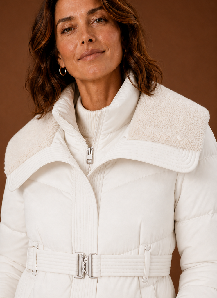 Chaqueta de Plumas para Mujeres - Abrigo de Invierno con Cinturón | Areleon