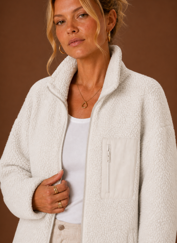 Chaqueta de Forro Polar con Cremallera para Mujer | Areleon