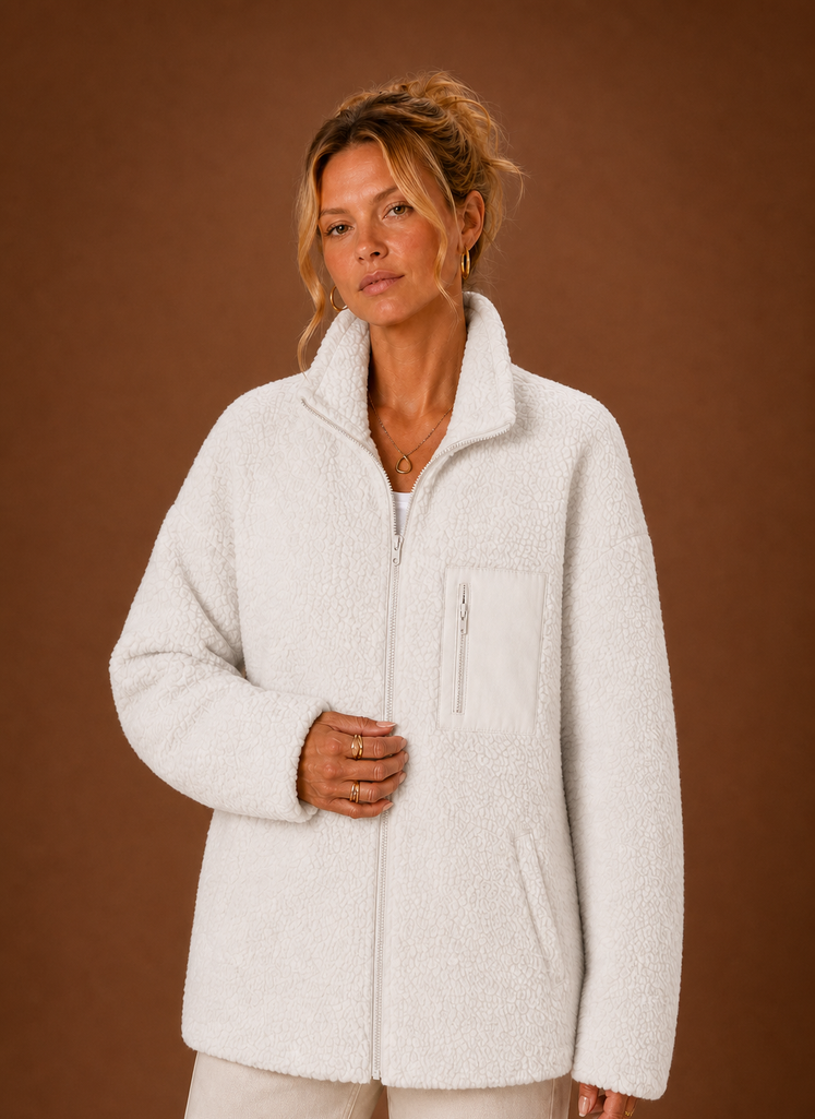 Chaqueta de Forro Polar con Cremallera para Mujer | Areleon