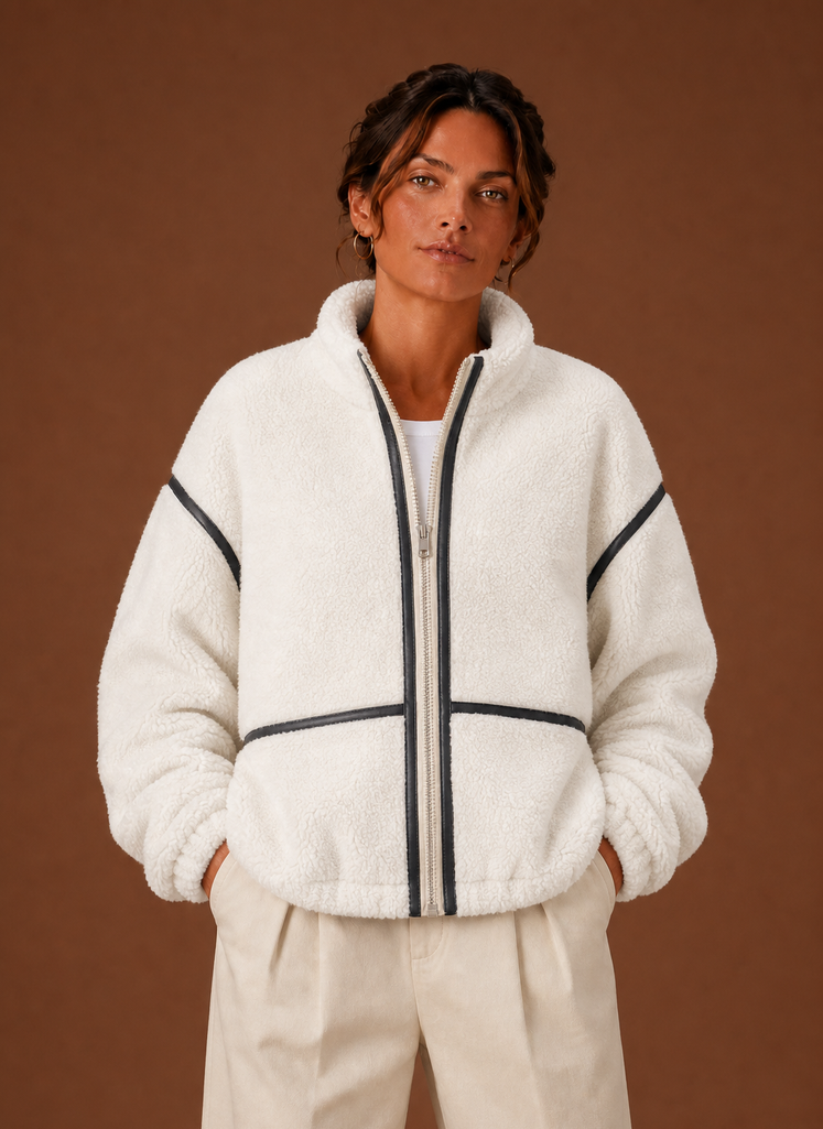 Chaqueta Sherpa para Mujeres - Abrigo de Forro Polar con Cremallera | Areleon