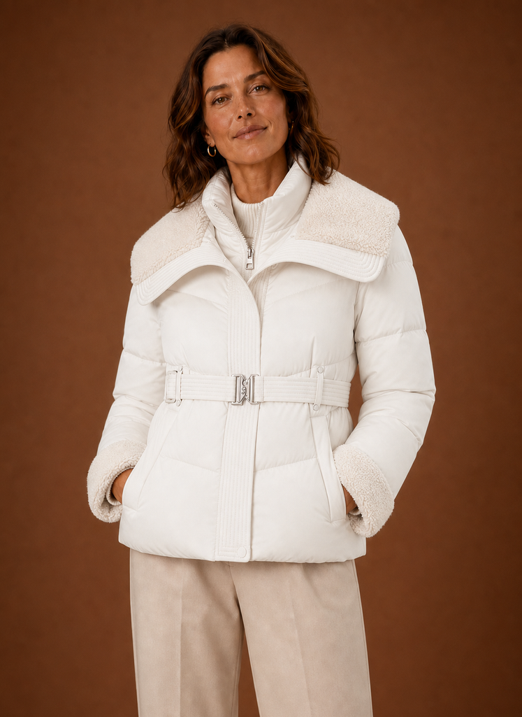 Chaqueta de Plumas para Mujeres - Abrigo de Invierno con Cinturón | Areleon