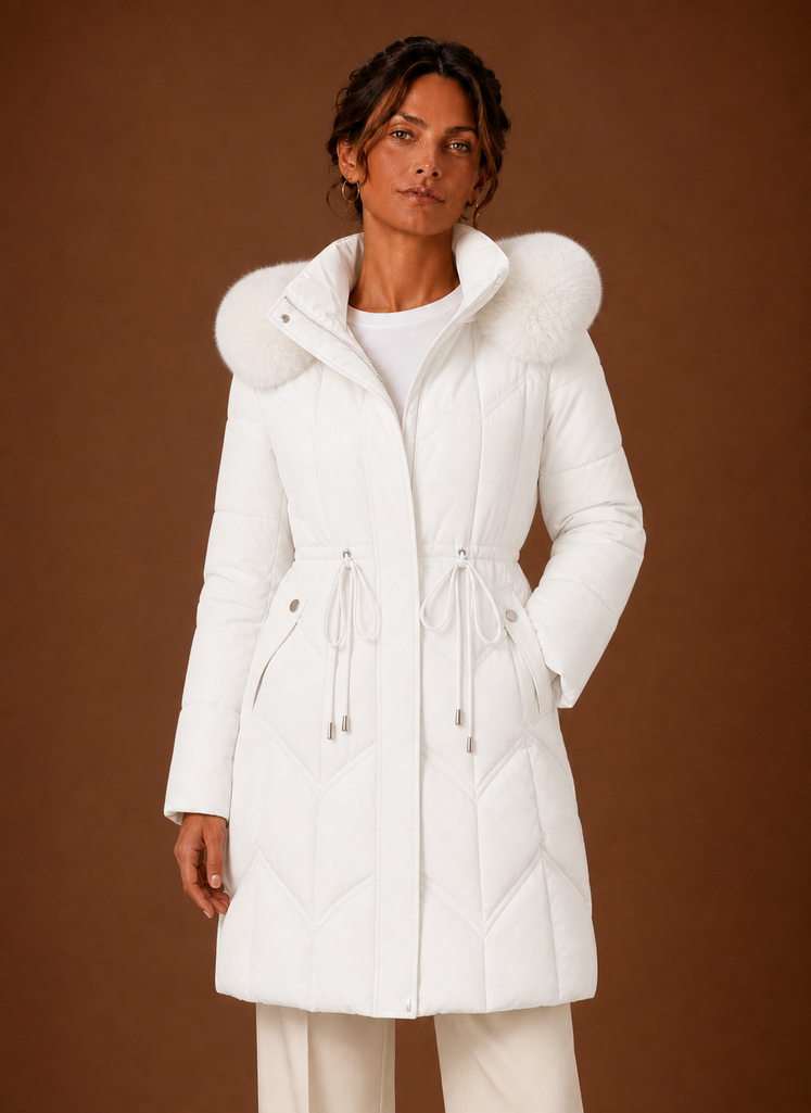 Abrigo Puffer para Mujer - Abrigo de Invierno Largo con Capucha de Piel Sintética | Areleon