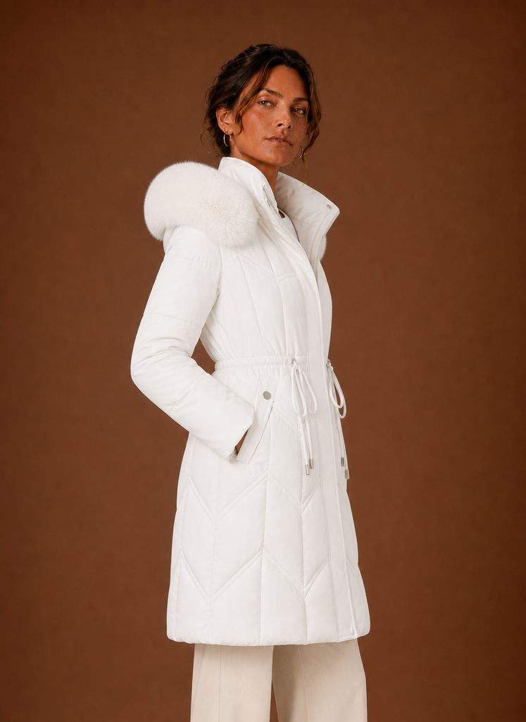 Abrigo Puffer para Mujer - Abrigo de Invierno Largo con Capucha de Piel Sintética | Areleon